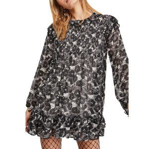 Free People These Dreams Mini Dress Floral Print L
